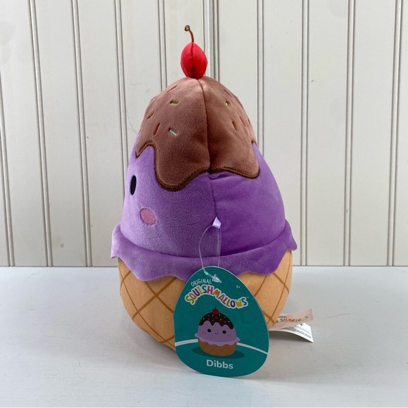 Squishmallow 10” Plush Scented Ice Cream Cone Toy with Chocolate Cherry Topping - Picture 6 of 12